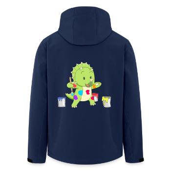 Dino little artist - Men’s Recycled Softshell Jacket by Stanley/Stella - navy - Back - AI Model Male 185 light (185cm)