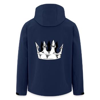 Couronne Noir Blanc Roi Empereur Médiéval - Veste softshell homme en polyester recyclé Stanley/Stella - marine - Dos - AI Model Male 185 light (185cm)