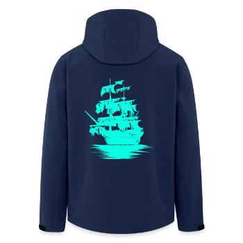 Segelschiff Schiff Seefahrt Fantasy Maritim Jolle - Recycelte Männer Softshell-Jacke von Stanley/Stella - Navy - Hinten - AI Model Male 185 light (185cm)