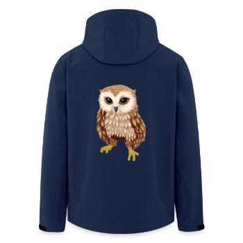 Chouette animaux sauvages animaux de la forêt hiboux zoologie nocturne - Veste softshell homme en polyester recyclé Stanley/Stella - marine - Dos - AI Model Male 185 light (185cm)