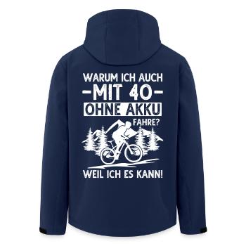 40 Geburtstag Fahrrad 40 Jahre Radfahrer Spruch - Recycelte Männer Softshell-Jacke von Stanley/Stella - Navy - Hinten - AI Model Male 185 light (185cm)