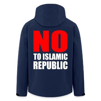no to islamic republic - Men’s Recycled Softshell Jacket by Stanley/Stella - navy - Back - AI Model Male 185 light (185cm)