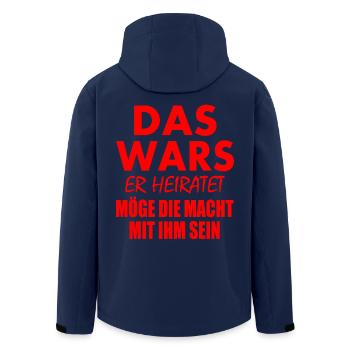 Das wars er heiratet - Recycelte Männer Softshell-Jacke von Stanley/Stella - Navy - Hinten - AI Model Male 185 light (185cm)