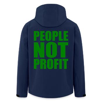 People not profit - Men’s Recycled Softshell Jacket by Stanley/Stella - navy - Back - AI Model Male 185 light (185cm)