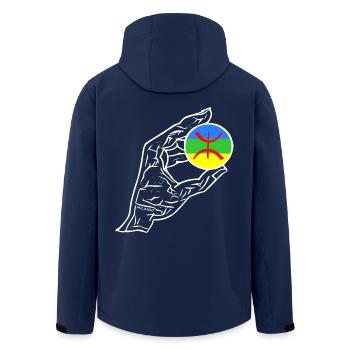 Amazigh Hand Flagge - Recycelte Männer Softshell-Jacke von Stanley/Stella - Navy - Hinten - AI Model Male 185 light (185cm)