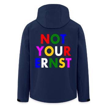 Not your ernst - Recycelte Männer Softshell-Jacke von Stanley/Stella - Navy - Hinten - AI Model Male 185 light (185cm)