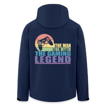 Funny Gamer Dad The Man Myth & Legend Father's Day - Men’s Recycled Softshell Jacket by Stanley/Stella - navy - Back - AI Model Male 185 light (185cm)