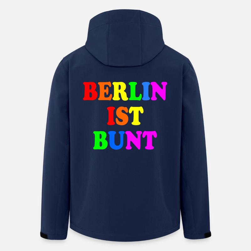Berlin ist bunt - Recycelte Männer Softshell-Jacke von Stanley/Stella - Navy