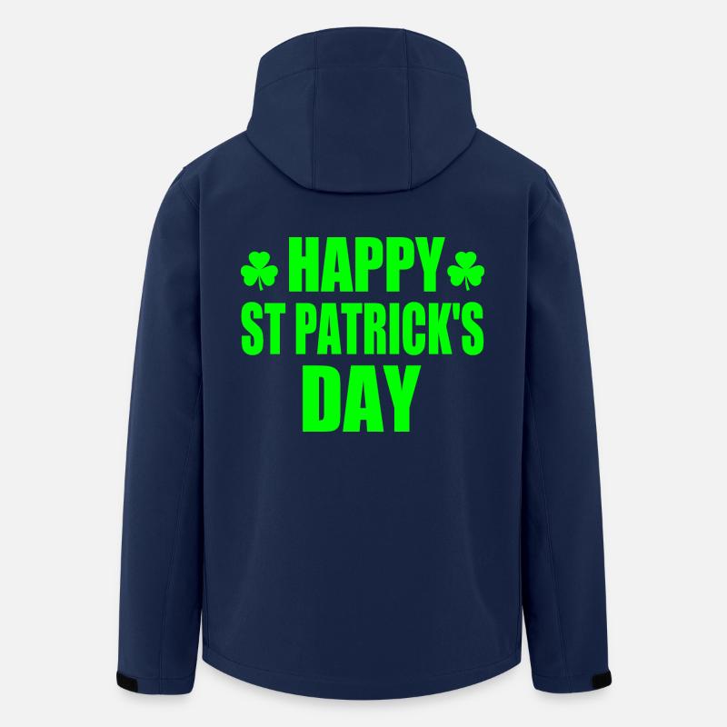 happy st patrick's day - Veste softshell homme en polyester recyclé Stanley/Stella - marine