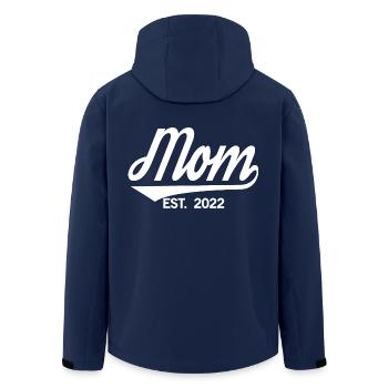 Mom Est. 2022, Soon To Be Mom, Pregnancy Reveal - Men’s Recycled Softshell Jacket by Stanley/Stella - navy - Back - AI Model Male 185 light (185cm)