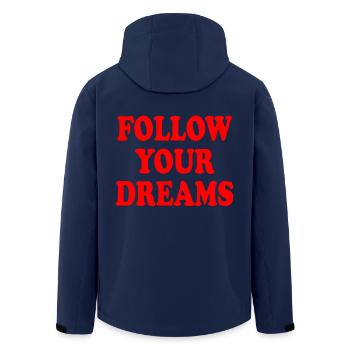 follow your dreams - Recycelte Männer Softshell-Jacke von Stanley/Stella - Navy - Hinten - AI Model Male 185 light (185cm)