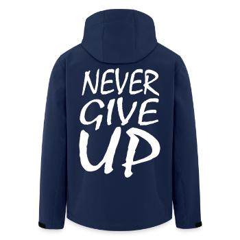 Never Give Up - Recycelte Männer Softshell-Jacke von Stanley/Stella - Navy - Hinten - AI Model Male 185 light (185cm)