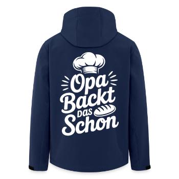 Opa backt das Schon - Recycelte Männer Softshell-Jacke von Stanley/Stella - Navy - Hinten - AI Model Male 185 light (185cm)