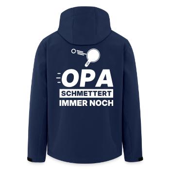Tischtennis Opa Geschenk – Schmettert noch - Recycelte Männer Softshell-Jacke von Stanley/Stella - Navy - Hinten - AI Model Male 185 light (185cm)