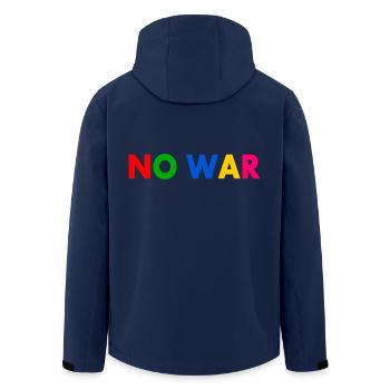 No war - Men’s Recycled Softshell Jacket by Stanley/Stella - navy - Back - AI Model Male 185 light (185cm)