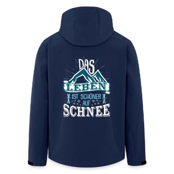 Das Leben ist schöner auf Schnee Winter Skifahren - Recycelte Männer Softshell-Jacke von Stanley/Stella - Navy - Hinten - AI Model Male 185 light (185cm)