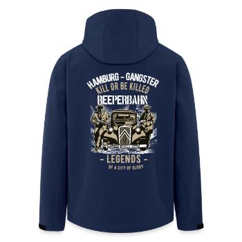 Hamburg Gangster - Recycelte Männer Softshell-Jacke von Stanley/Stella - Navy - Hinten - AI Model Male 185 light (185cm)