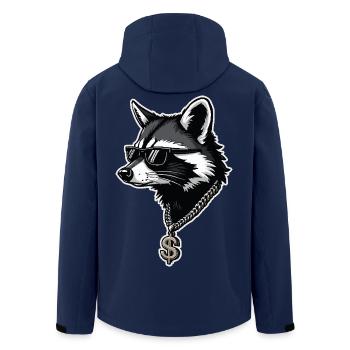 Hip Hop Waschbär - Recycelte Männer Softshell-Jacke von Stanley/Stella - Navy - Hinten - AI Model Male 185 light (185cm)