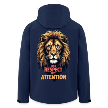 Suche nach Respekt, nicht nach Aufmerksamkeit - Recycelte Männer Softshell-Jacke von Stanley/Stella - Navy - Hinten - AI Model Male 185 light (185cm)