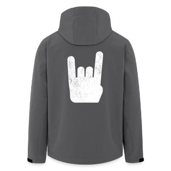 Frites Metal Hand Rock Metal Musique - Veste softshell homme en polyester recyclé Stanley/Stella - charbon - Dos - AI Model Male 185 light (185cm)