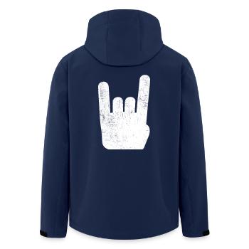 Frites Metal Hand Rock Metal Musique - Veste softshell homme en polyester recyclé Stanley/Stella - marine - Dos - AI Model Male 185 light (185cm)