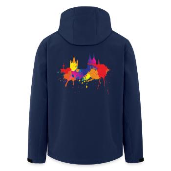 Köln Skyline Kölner Dom Bunt Farben Malerei - Recycelte Männer Softshell-Jacke von Stanley/Stella - Navy - Hinten - AI Model Male 185 light (185cm)
