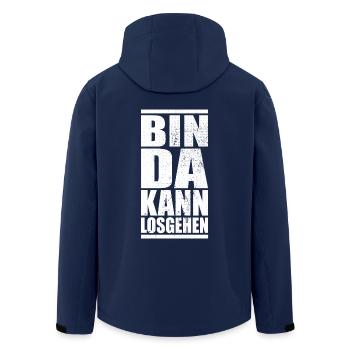 Bin Da Kann Losgehen Spruch Party Fun Spaß JGA - Recycelte Männer Softshell-Jacke von Stanley/Stella - Navy - Hinten - AI Model Male 185 light (185cm)