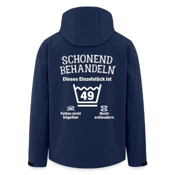 Schonend Behandeln 49. Geburtstag Einzelstück 49 - Recycelte Männer Softshell-Jacke von Stanley/Stella - Navy - Hinten - AI Model Male 185 light (185cm)