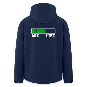 60th Birthday 60% Life 60 Years of Life Loading Beam - Men’s Recycled Softshell Jacket by Stanley/Stella - navy - Back - AI Model Male 185 light (185cm)