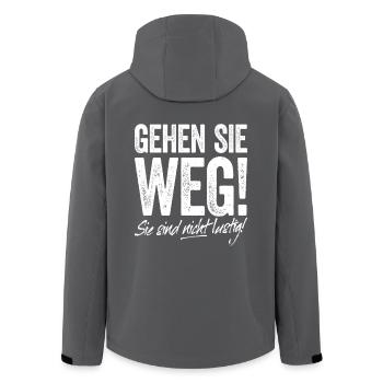 Go Away You're Not Funny Joke Sarcasm - Men’s Recycled Softshell Jacket by Stanley/Stella - anthracite - Back - AI Model Male 185 light (185cm)