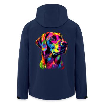 Labrador Retriever Colorful Colors Pop Art Dogs - Men’s Recycled Softshell Jacket by Stanley/Stella - navy - Back - AI Model Male 185 light (185cm)