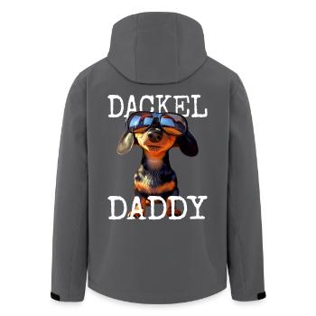Dackel Daddy Dachshund Dad Wiener Papa Vatertag - Recycelte Männer Softshell-Jacke von Stanley/Stella - Anthrazit - Hinten - AI Model Male 185 light (185cm)