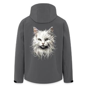 Chat Angora Blanc Chat Angora Chats Angora Mignons - Veste softshell homme en polyester recyclé Stanley/Stella - charbon - Dos - AI Model Male 185 light (185cm)