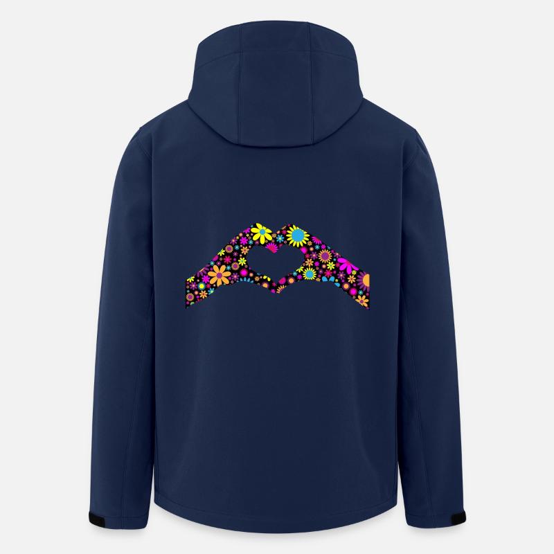 Blumenherz - Recycelte Männer Softshell-Jacke von Stanley/Stella - Navy