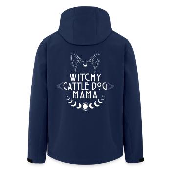 Witchy Cattle Dog Mom Dogs Witch Witches - Men’s Recycled Softshell Jacket by Stanley/Stella - navy - Back - AI Model Male 185 light (185cm)