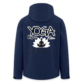 Yoga, Kaffee, Wein Balance - Recycelte Männer Softshell-Jacke von Stanley/Stella - Navy - Hinten - AI Model Male 185 light (185cm)