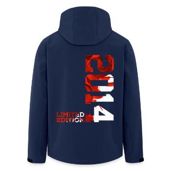 12. GEBURTSTAG 12 JAHRE LIMITED EDITION 2014 - Recycelte Männer Softshell-Jacke von Stanley/Stella - Navy - Hinten - AI Model Male 185 light (185cm)