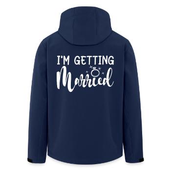 I'm Getting Married - Bachelorette Party Gift - Men’s Recycled Softshell Jacket by Stanley/Stella - navy - Back - AI Model Male 185 light (185cm)