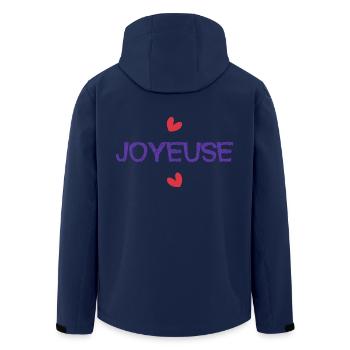 JOYEUSE. HEUREUSE. DRÔLE. HUMOUR. ANNIVERSAIRE - Veste softshell homme en polyester recyclé Stanley/Stella - marine - Dos - AI Model Male 185 light (185cm)