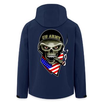 us army skull - Veste softshell homme en polyester recyclé Stanley/Stella - marine - Dos - AI Model Male 185 light (185cm)