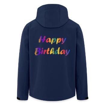 ALLES GUTE ZUM GEBURTSTAG!. ALLES GUTE ZUM GEBURTSTAG!. JAHRESTAG. - Recycelte Männer Softshell-Jacke von Stanley/Stella - Navy - Hinten - AI Model Male 185 light (185cm)