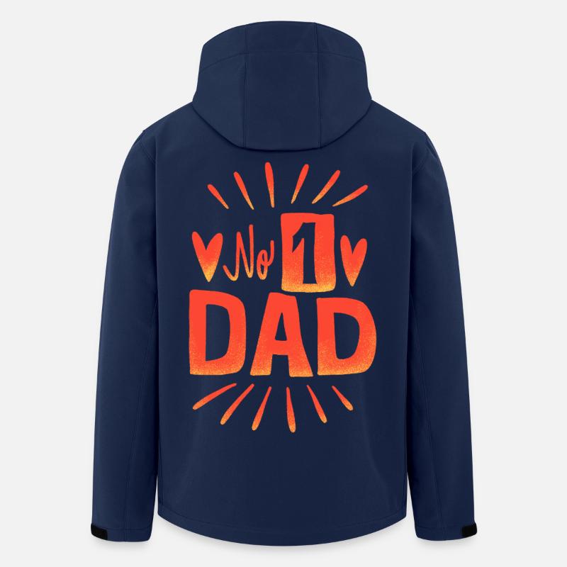 No. 1 Dad – Herzen und Strahlen-Design - Recycelte Männer Softshell-Jacke von Stanley/Stella - Navy