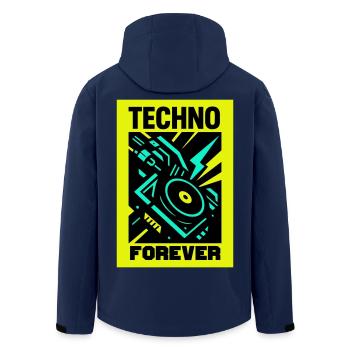 Techno Forever - Recycelte Männer Softshell-Jacke von Stanley/Stella - Navy - Hinten - AI Model Male 185 light (185cm)