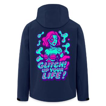 Glitch up your life! Cyborg Woman - Recycelte Männer Softshell-Jacke von Stanley/Stella - Navy - Hinten - AI Model Male 185 light (185cm)