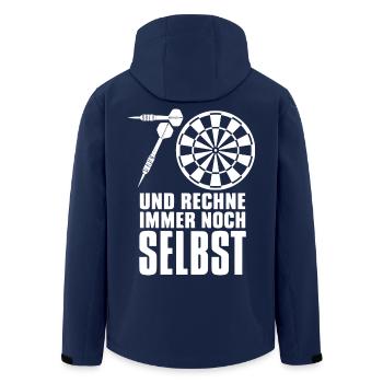 70. Geburtstag Dart Shirt – Rechnet noch selbst - Recycelte Männer Softshell-Jacke von Stanley/Stella - Navy - Hinten - AI Model Male 185 light (185cm)