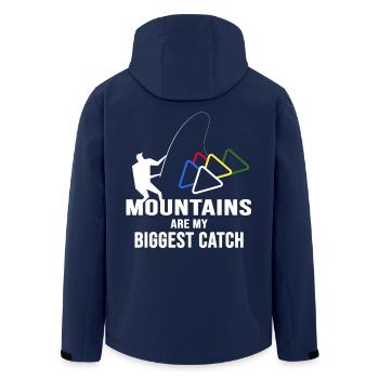 Bergfex Mountaineer Alpinist Mountain Hiking - Men’s Recycled Softshell Jacket by Stanley/Stella - navy - Back - AI Model Male 185 light (185cm)