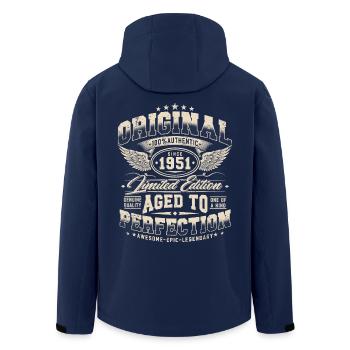 Jahrgang 1951 Vintage Retro Geburtstag Geschenk - Recycelte Männer Softshell-Jacke von Stanley/Stella - Navy - Hinten - AI Model Male 185 light (185cm)