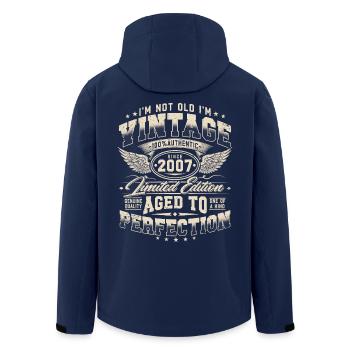 2007 Jahrgang Vintage Retro Geburtstag Geschenk - Recycelte Männer Softshell-Jacke von Stanley/Stella - Navy - Hinten - AI Model Male 185 light (185cm)