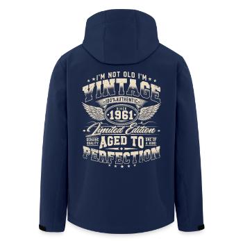 1961 Vintage Vintage Rétro Cadeau d’anniversaire - Veste softshell homme en polyester recyclé Stanley/Stella - marine - Dos - AI Model Male 185 light (185cm)
