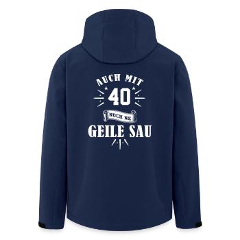 Auch mit 40 noch ne Geile Sau - Recycelte Männer Softshell-Jacke von Stanley/Stella - Navy - Hinten - AI Model Male 185 light (185cm)